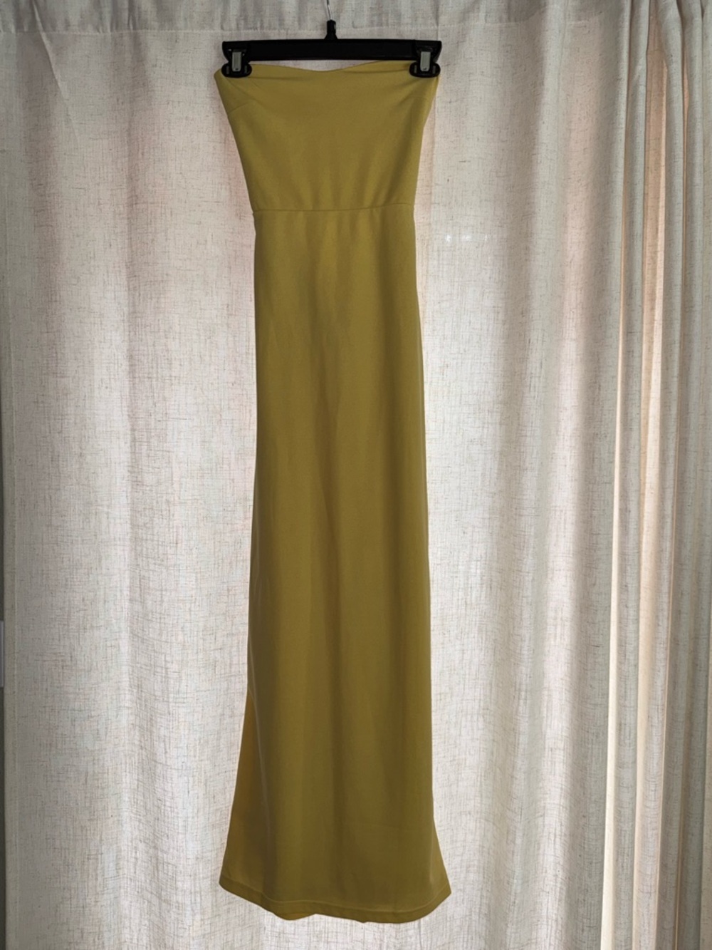 NWOT Hello Molly Lace-Up Back Strapless Midi Dress Butter Yellow Size Small